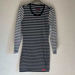 Superdry Long sleeve Women’s Striped Bodycon Sheath Mini Dress Size S